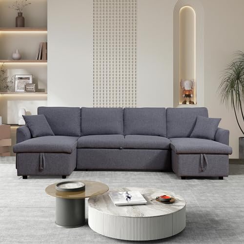 U-Shaped Convertible Sofa with Chaise & Storage