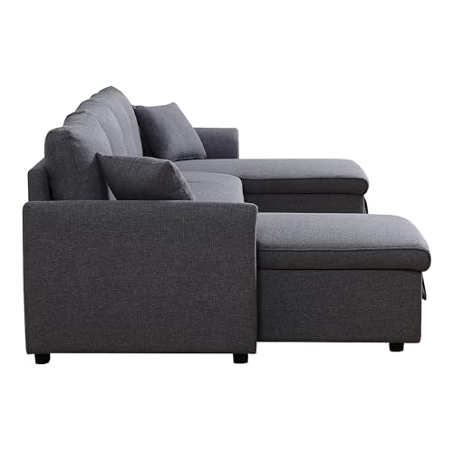 U-Shaped Convertible Sofa with Chaise & Storage
