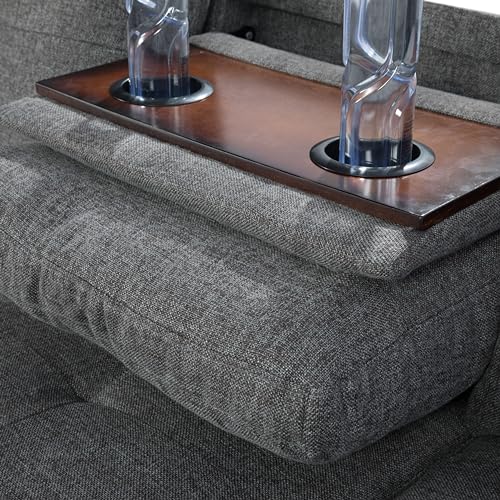 LOPOO 97" Grey L-Shaped Modular Sofa Set