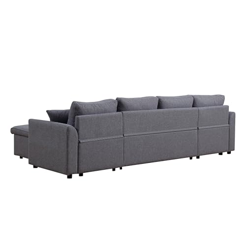 U-Shaped Convertible Sofa with Chaise & Storage