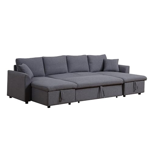 U-Shaped Convertible Sofa with Chaise & Storage