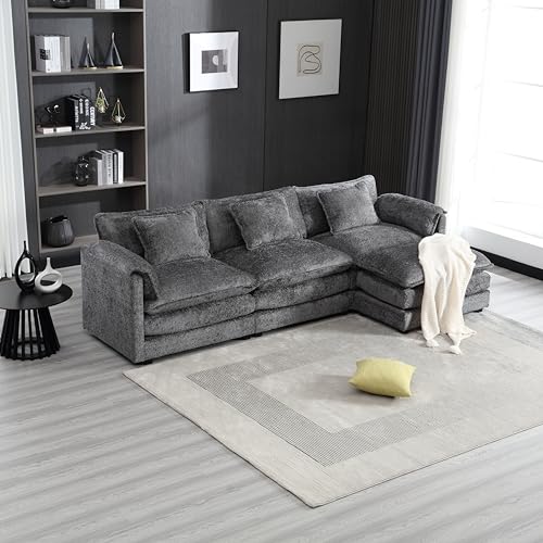 L-Shaped Convertible Modular Sofa with Chaise Lounge