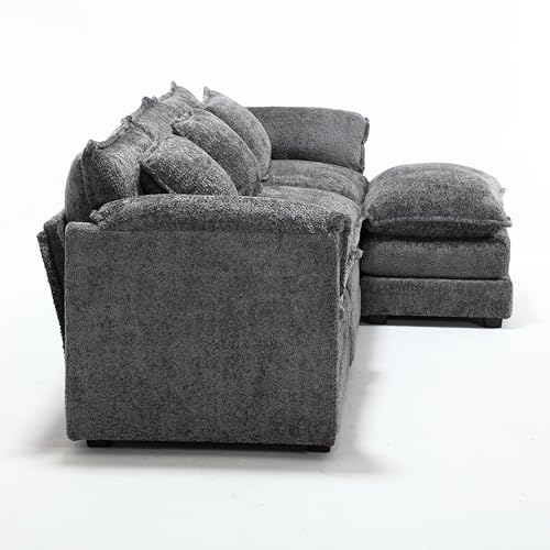 L-Shaped Convertible Modular Sofa with Chaise Lounge