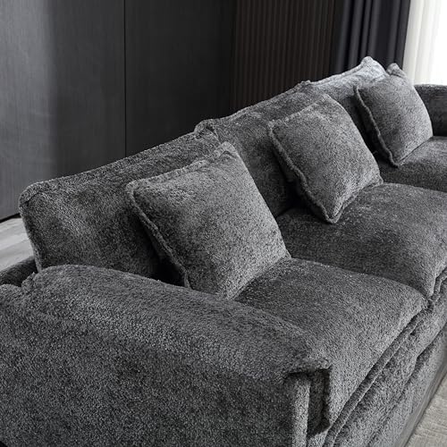 L-Shaped Convertible Modular Sofa with Chaise Lounge