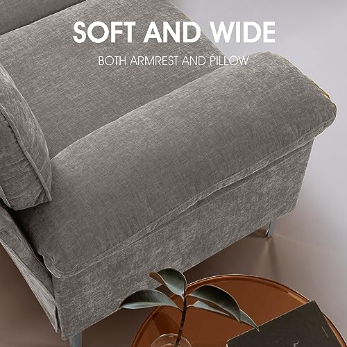 Modern L Shaped Sectional Sofa with Chaise, Removable Cushions