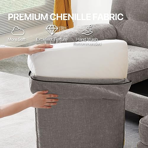 Modern L Shaped Sectional Sofa with Chaise, Removable Cushions