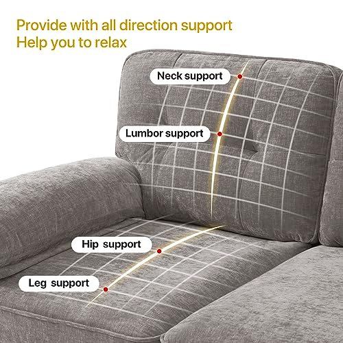 Modern L Shaped Sectional Sofa with Chaise, Removable Cushions