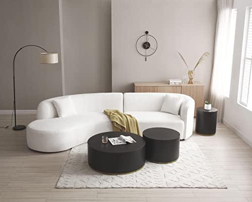 Curved Modular Cloud Couch with Chaise Lounge Set