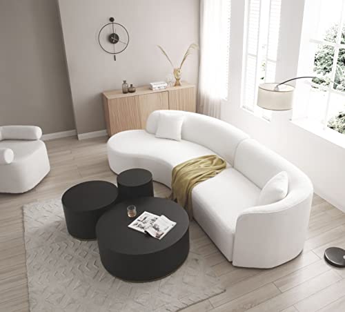 Curved Modular Cloud Couch with Chaise Lounge Set