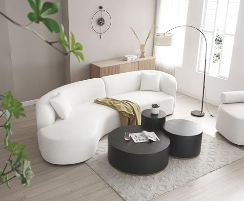 Curved Modular Cloud Couch with Chaise Lounge Set