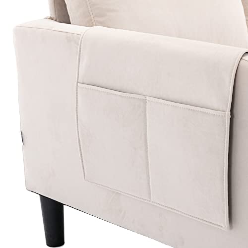 Beige L-Shaped Sleeper Sectional Sofa with Storage