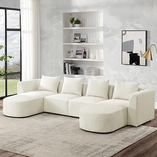 Modern U-Shaped Modular Boucle Sectional Sofa