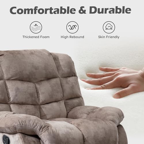 Light Brown Recliner Sofa Set with Chair