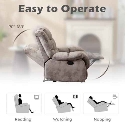 Light Brown Recliner Sofa Set with Chair