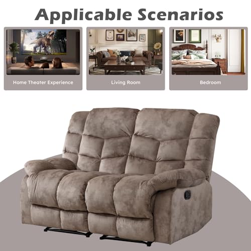 Light Brown Recliner Sofa Set with Chair