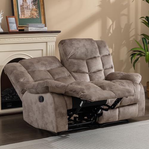 Light Brown Recliner Sofa Set with Chair