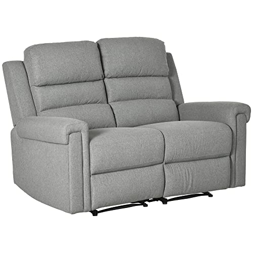 Gray 2-Seater Manual Recliner Sofa by HOMCOM