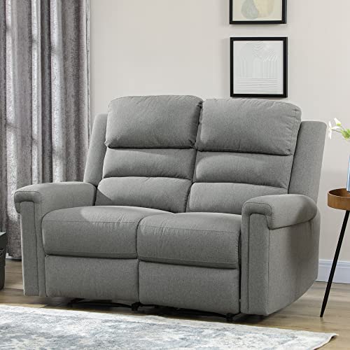 Gray 2-Seater Manual Recliner Sofa by HOMCOM