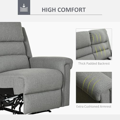 Gray 2-Seater Manual Recliner Sofa by HOMCOM
