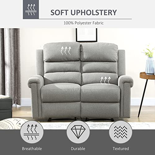 Gray 2-Seater Manual Recliner Sofa by HOMCOM
