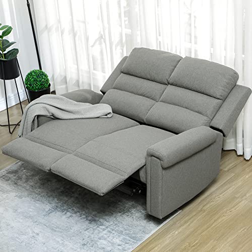 Gray 2-Seater Manual Recliner Sofa by HOMCOM