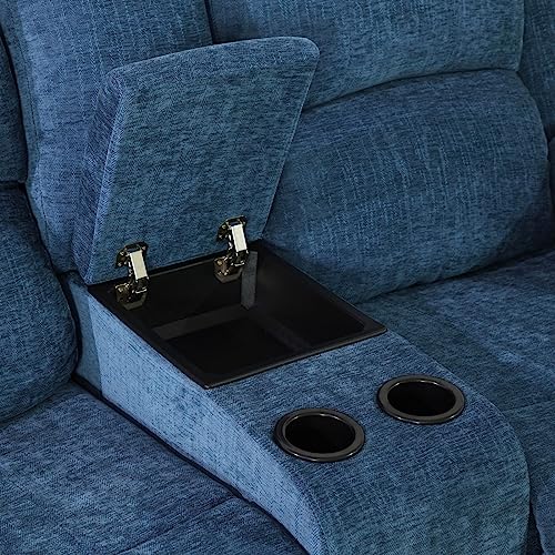 Blue Reclining Sofa Set - 3 Piece Collection