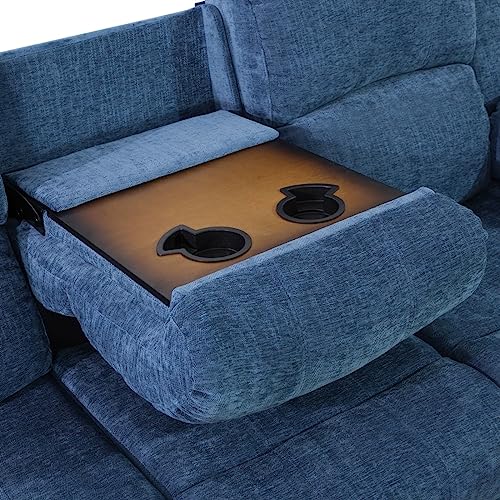 Blue Reclining Sofa Set - 3 Piece Collection