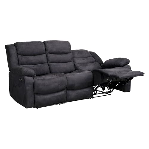 Gray 3-Piece Oversized Reclining Sofa Set