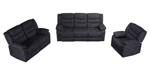 Gray 3-Piece Oversized Reclining Sofa Set