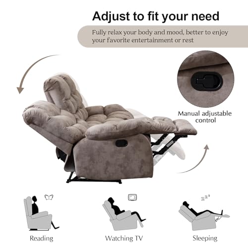 CANMOV Light Brown Manual Reclining Sofa Set