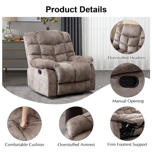 CANMOV Light Brown Manual Reclining Sofa Set