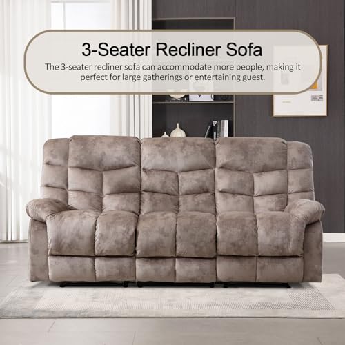 CANMOV Light Brown Manual Reclining Sofa Set