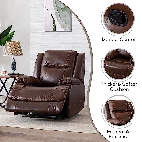Brown Leather Recliner Sofa and Chair Set