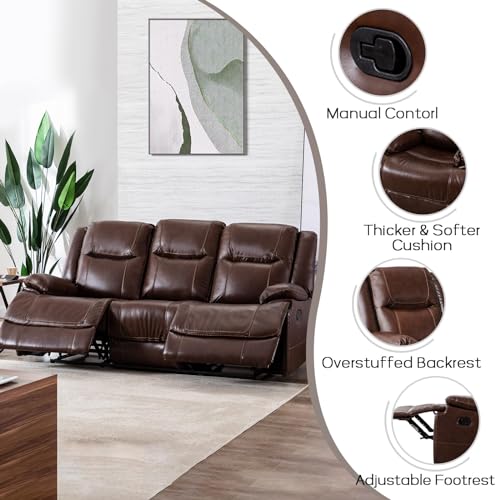 Brown Leather Recliner Sofa and Chair Set