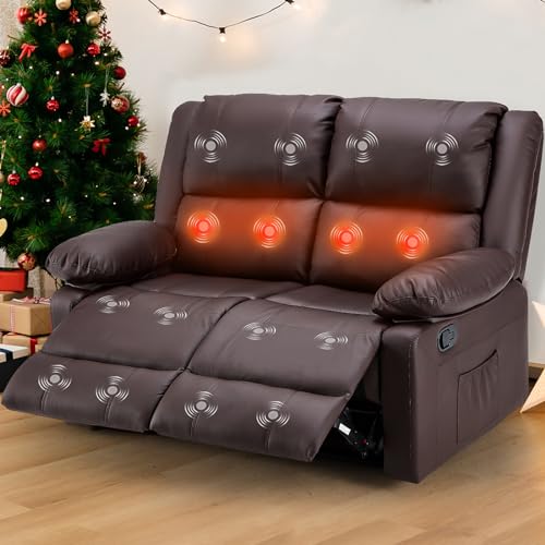 YODOLLA Heat and Massage Recliner Loveseat Couch