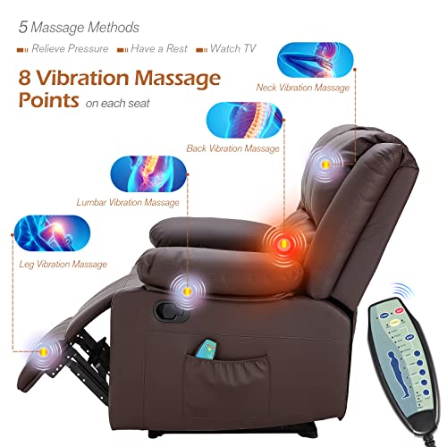 YODOLLA Heat and Massage Recliner Loveseat Couch