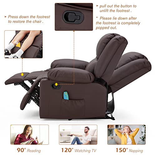YODOLLA Heat and Massage Recliner Loveseat Couch