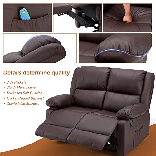 YODOLLA Heat and Massage Recliner Loveseat Couch