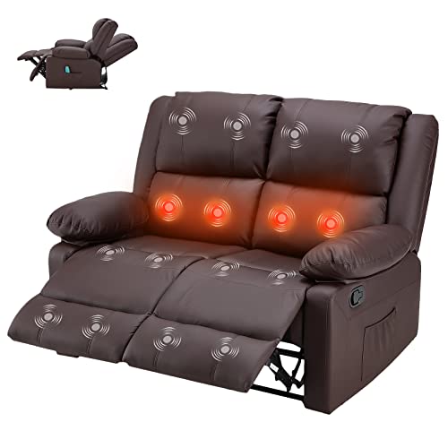 YODOLLA Heat and Massage Recliner Loveseat Couch