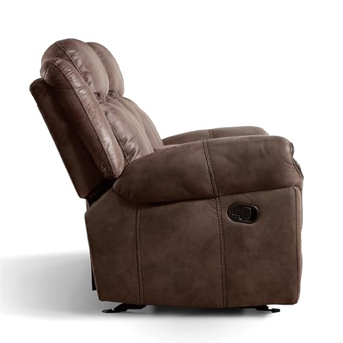Amos Oversized Reclining Loveseat Sofa - Brown