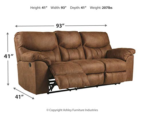 Ashley Boxberg Reclining Sofa in Bark Finish