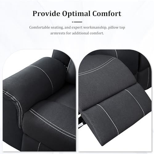 L-Shaped Manual Recliner Sectional Sofa with Console