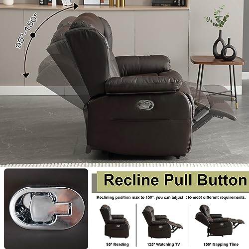 72.8" Loveseat Recliner Sofa with Console & Charging Ports