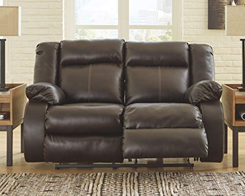 Ashley Denoron Power Reclining Loveseat in Brown, 63
