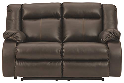 Ashley Denoron Power Reclining Loveseat in Brown, 63