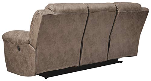 Stoneland Faux Leather Reclining Power Sofa - Light Brown