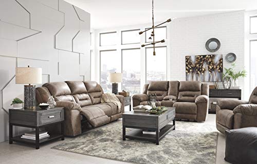 Stoneland Faux Leather Reclining Power Sofa - Light Brown