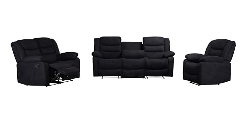 Modern Black Modular Sofa Set for Living Room