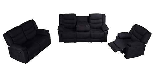 Modern Black Modular Sofa Set for Living Room
