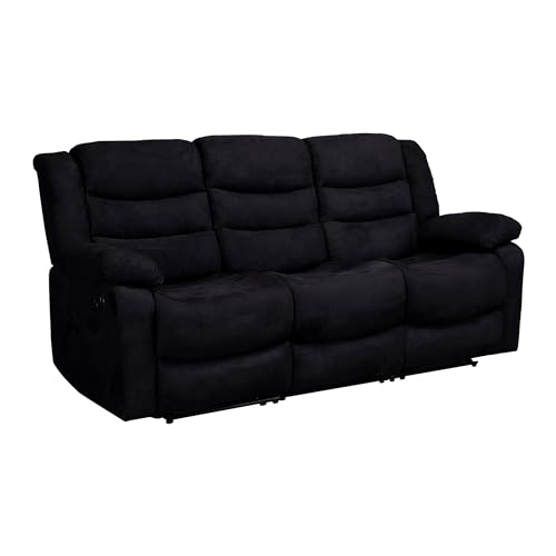 Modern Reclining Sofa Set with Consoles and Storage